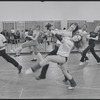 Unidentified couple in rehearsal (in foreground) for the stage production Woman of the Year