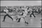 Unidentified couple in rehearsal (in foreground) for the stage production Woman of the Year