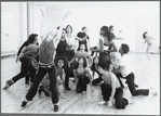 Ensemble of dancers in rehearsal for the stage production Cats