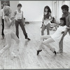 Choreographer Gillian Lynne demonstrating feline movement to dancers in rehearsal for the stage production Cats