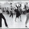 Choreographer Michael Bennett directs Donna McKechnie and others in rehearsal for the gala performance number 3,389 of the stage production A Chorus Line