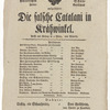 Theater playbill for "Die falsche Catalani in Krähwinkel," presented by the Königlich Preußisch privilegirte Fallersche Schauspieler-Gesellschaft, Głogów, March 3, 1825