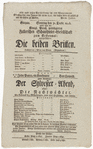 Theater playbill for "Die beiden Britten" and "Der Sylvester-Abend, oder Die Nachtwächter," presented by the Königlich Preußisch privilegirte Fallersche Schauspieler-Gesellschaft, Głogów, December 31, 1826
