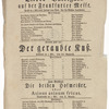 Theater playbill for "Liebes-Intriguen auf der Frankfurter Messe," "Der geraubte Kuß" and "Die beiden Hofmeister, oder Asinus asinum fricat," Głogów, March 26, 1827