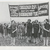 Isadora Duncan School (Moscow) students holding sign