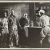 A straw boss meets a delegation of turpentine workers who are demanding higher pay and better working conditions