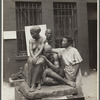 Augusta Savage with her sculpture "Realization"