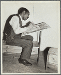 Art class, male student