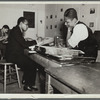 Three students in an art class, Harlem Community Art Center