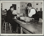 Three students in an art class, Harlem Community Art Center