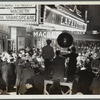 Crowds outside the Lafayette Theatre in Harlem at the opening of "Macbeth" 