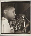 Boy with hammer, closeup