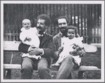 Arturo Toscanini and Enrico Polo, holding their children Walter Toscanini and Riccardo Polo