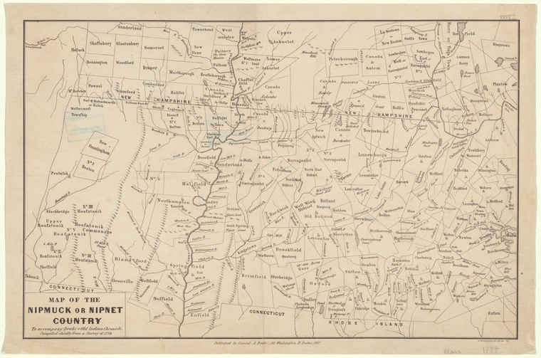 Map of the Nipmuck or Nipnet country - NYPL Digital Collections