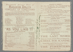 Program for Augustin Daly Co. production of As You Like It