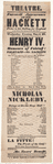 Broadside announcing Henry IV featuring James Hackett