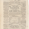 Issue of The Stage featuring front page advertisement for Henry IV at Booth's Theatre, featuring James Hackett as Falstaff