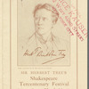 Flier for Henry VIII starring Sir Herbert Tree, from New Amsterdam Theatre Shakespeare Tercentenary Festival