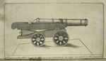 A cannon disabled of its trunnions remounted on a carriage invented for that purpose.