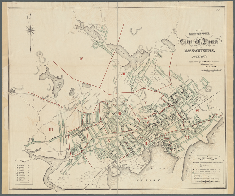Map of the city of Lynn, Massachusetts, July, 1876 NYPL Digital Collections