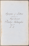 Index of letters to Philip Schuyler