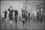 Dancers (straw hats, touching brim) in rehearsal for the stage production Dancin'