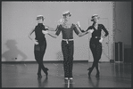 Dancers Chris Chadman, Vicky Fredericks and other (straw hats, snapping) in rehearsal for the stage production Dancin'