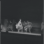 Chita Rivera and chorus in the stage production West Side Story