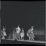 Chita Rivera and chorus in the stage production West Side Story