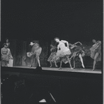 Chita Rivera and chorus in the stage production West Side Story