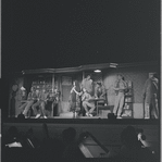 Chita Rivera and unidentified gang members in the stage production West Side Story