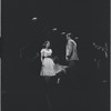 Carol Lawrence rehearsing dance scene with unidentified actor for the stage production West Side Story