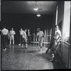 Jerome Robbins and dancers rehearse fight scene for the stage production West Side Story