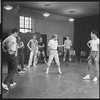 Jerome Robbins and dancers rehearse fight scene for the stage production West Side Story