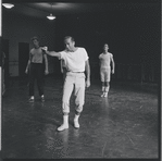 Jerome Robbins directs dancers in rehearsal for the stage production West Side Story