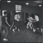 Fight scene rehearsal for the stage production West Side Story