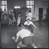 Fight scene rehearsal for the stage production West Side Story