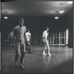 Jerome Robbins in fight scene rehearsal for the stage production West Side Story