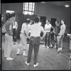 Jerome Robbins directs fight scene rehearsal for the stage production West Side Story