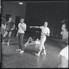 Jerome Robbins directs fight scene rehearsal for the stage production West Side Story