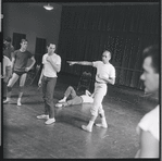 Jerome Robbins directs fight scene rehearsal for the stage production West Side Story