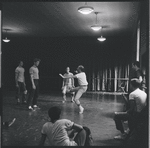 Jerome Robbins directs dancers in rehearsal for the stage production West Side Story