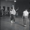 Jerome Robbins directing dancers in rehearsal for the stage production West Side Story