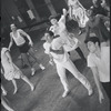 Peter Gennaro and dancers in rehearsal for the stage production West Side Story