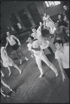 Peter Gennaro and dancers in rehearsal for the stage production West Side Story