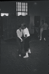 Lee Theodore (a.k.a. Lee Becker) and Jerome Robbins in rehearsal for the stage production West Side Story