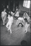 Peter Gennaro directing dancers during rehearsal for the stage production West Side Story