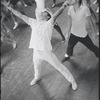 Peter Gennaro directing dancers during rehearsal for the stage production West Side Story