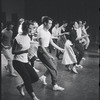 Chita Rivera and cast in rehearsal for the stage production West Side Story