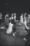Chita Rivera and cast in rehearsal for the stage production West Side Story